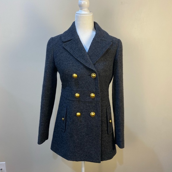 LOFT Jackets & Blazers - Loft Gray Wool Gold Button PeaCoat size 2